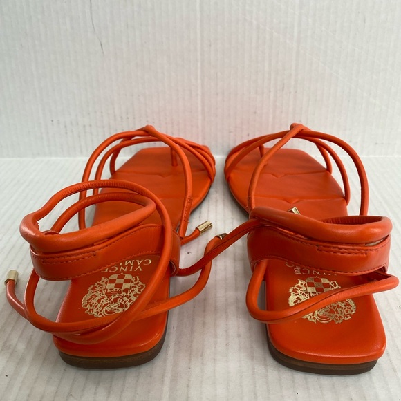 New Vince Camuto Alminda orange Strappy sandals Leather upper size 8 - Picture 3 of 5